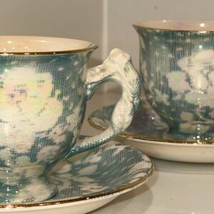 Floral Teacup and Saucer Set